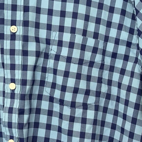 UNTUCKit Men’s Short Sleeve Button Down Shirt Blue Check Pattern Size XXL Preppy - Picture 3 of 7